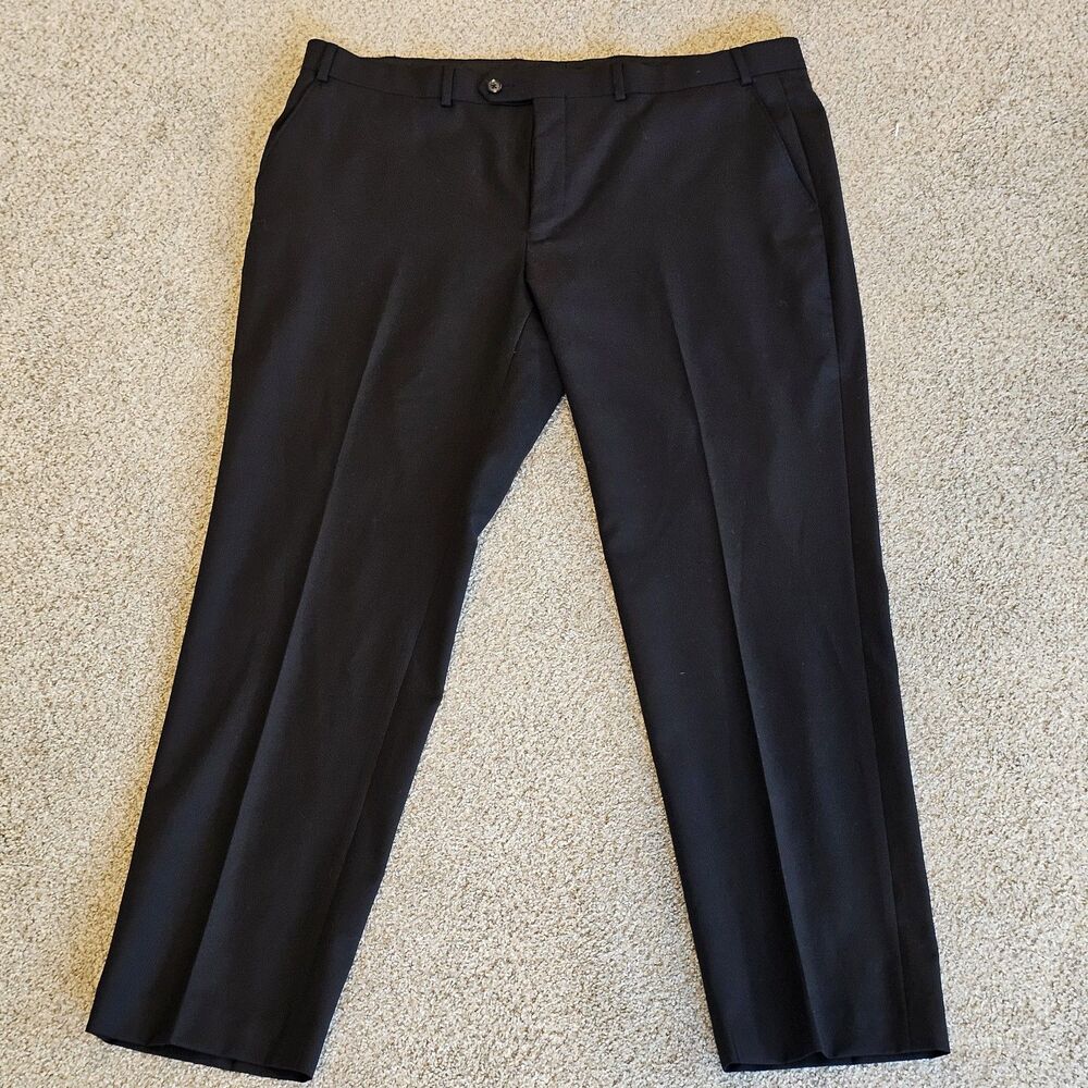 Lauren Ralph Lauren Men's Dress Pants Black Flat Front 40W x 30L Wool Blend